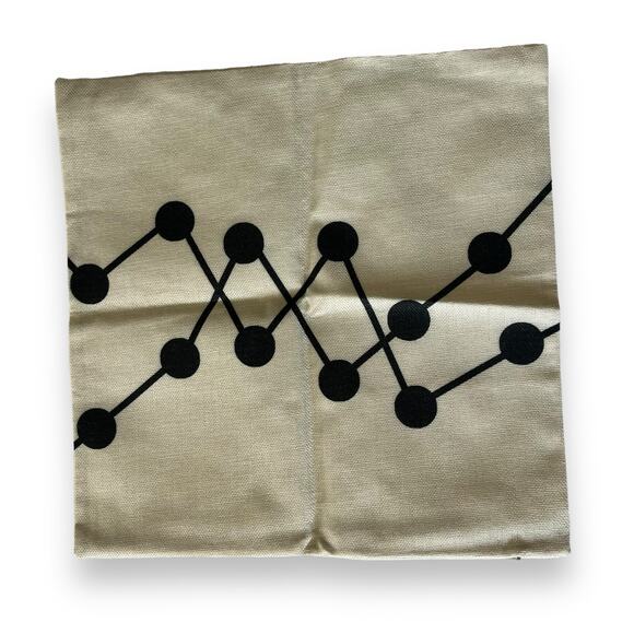 70s Art Deco vibe on geometric linen accent throw pillow cover NEW 18" x 18" - Picture 9 of 10